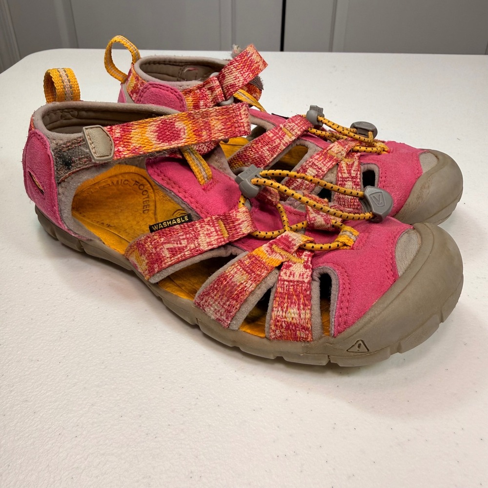 Keen CNX Sport Sandals Pink Orange Tie Dye Waterproof Outdoor Girls Size 13/1